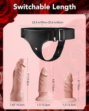 Load image into Gallery viewer, Harness Strap-On Vibration Realistic Dildos with  3 Dildos  Adjustable Strapless  |  10 Strong Modes