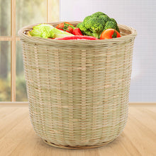 Load image into Gallery viewer, Woven Natural Round Bamboo Basket
