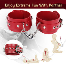 Load image into Gallery viewer, BDSM Bondage Sex Restraints Set Couples, Neck to Wrist Restraints Kit with Traction Chain Back Sex Handcuffs Collar-Rose