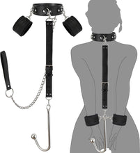 Load image into Gallery viewer, Bondage Collar Anal Hook, Sex Leash Bondage Harness Set with Adjustable Handcuffs & Chain
