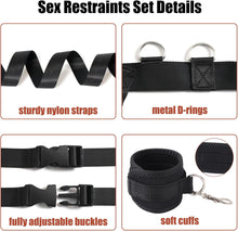 Load image into Gallery viewer, Bondage Kit Bed Restraints Set,   Adjustable Straps  with Handcuffs Ankle Cuff