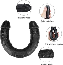 Load image into Gallery viewer, Double Dildo Soft Crystal Jelly Anal Long Penis Black