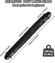 Load image into Gallery viewer, Double Dildo Soft Crystal Jelly Anal Long Penis Black
