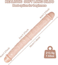 Load image into Gallery viewer, Double Dildo Soft Crystal Jelly Anal Long Penis Light Brown