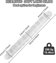 Load image into Gallery viewer, Double Dildo Soft Crystal Jelly Anal Long Penis Clear