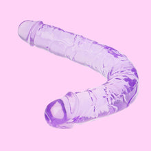 Load image into Gallery viewer, Double Dildo Soft Crystal Jelly Anal Long Penis Purple