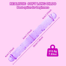 Load image into Gallery viewer, Double Dildo Soft Crystal Jelly Anal Long Penis Purple