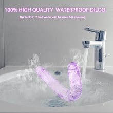 Load image into Gallery viewer, Double Dildo Soft Crystal Jelly Anal Long Penis Purple
