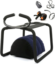 Load image into Gallery viewer, Multifunction Sex Chair Kits Position Enhancer with Handrail Blindfold, Handcuffs, Breast Binding, Gag, Pillow