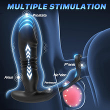 Load image into Gallery viewer, Prostate Massager Dildos Anal Plug with 12 Vibrating 3 Thrusting Cock Ring