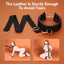 Load image into Gallery viewer, Restraints Sex Toys - Leather Wrist Thigh Restraints Leg Straps with Adjustable Back Handcuffs Ankle Cuffs Kits