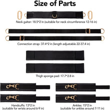 Load image into Gallery viewer, Restraints Sex Toys - Leather Wrist Thigh Restraints Leg Straps with Adjustable Back Handcuffs Ankle Cuffs Kits