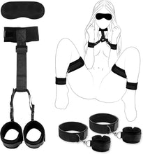 Load image into Gallery viewer, Sex Bondage Restraints Set  for Women, Adjustable Leg Straps Handcuffs, Handcuffs Collar, Blindfold