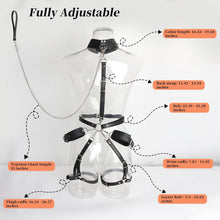 Load image into Gallery viewer, Sex Bondage Wrist & Thigh Cuffs, Restraints Set with Adjustable Collar & Leash Handcuffs Thigh Cuffs Cross Waist Strap
