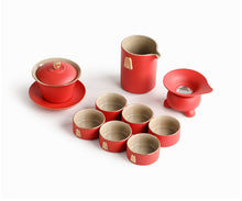 Load image into Gallery viewer, Simple Style Red Chinese Gongfu Tea Set
