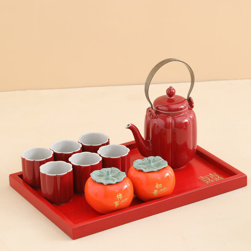 Chinese Wedding Tea Set With Persimmon Style