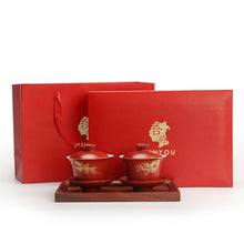 Load image into Gallery viewer, Chinese Wedding Tea Cups Set With Applique Style
