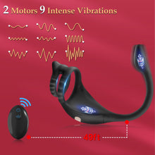 Load image into Gallery viewer, Vibrating Cock Ring Taint Stimulator with Mini Bullet, Remote Control