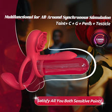 Load image into Gallery viewer, Vibrating Cock Ring  with Remote Control , Rose Penis Ring Vibrator Clitoral Stimulator
