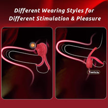 Load image into Gallery viewer, Vibrating Cock Ring with Rose Clitoral Stimulator