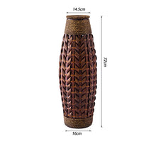Load image into Gallery viewer, Vintage Brown Bamboo Rope Floor Vase
