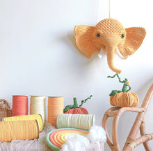 Load image into Gallery viewer, Handmade straw elephant for home decoration
