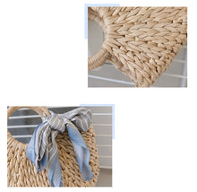 Load image into Gallery viewer, Round Handle Handwoven Tote Bag
