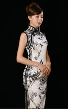Load image into Gallery viewer, Chinese Ink-painting Print Silk Cheongsam Qipao Gown
