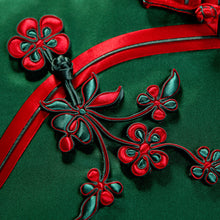 Load image into Gallery viewer, Silk Cheongsam Dress with Split in Green
