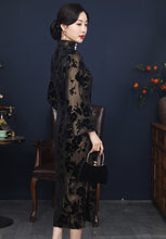Load image into Gallery viewer, Allover Floral Jacquard Long Cheongsam Dress
