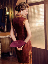 Load image into Gallery viewer, Lace Trim Mini Bodycon Cheongsam Dress
