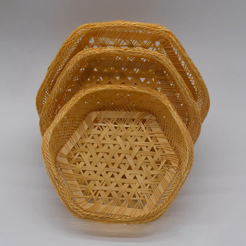 Hexagonal Bamboo Basket, Set of 3
