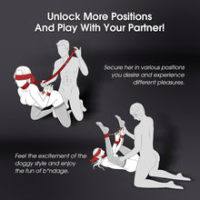 Load image into Gallery viewer, BDSM Bondage Kit - Neck to Wrist Behind Back Collar Restraints with Handcuffs Ankle Cuffs Blindfold
