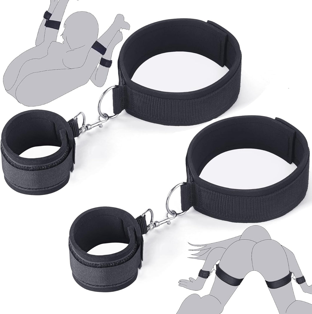 BDSM Bondage  Restraints for Couples, Adjustable  Sex Handcuffs Restraints Straps Wrist-to-Thigh