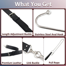 Load image into Gallery viewer, Bondage Collar Anal Hook, Sex Leash Bondage Harness Set with Adjustable Handcuffs &amp; Chain
