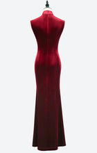 Load image into Gallery viewer, Long Sleeveless Velvet Mermaid Cheongsam Gown
