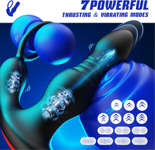 Load image into Gallery viewer, Prostate Massager Anal Vibrator Thrusting Vibrating 7 Modes with Cock Ring
