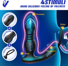 Load image into Gallery viewer, Prostate Massager Anal Vibrator Thrusting Vibrating 7 Modes with Cock Ring
