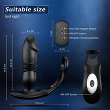 Load image into Gallery viewer, Prostate Massager Dildos Anal Plug with 12 Vibrating 3 Thrusting Cock Ring
