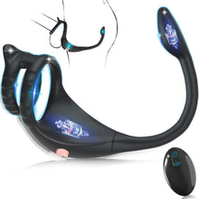 Load image into Gallery viewer, Vibrating Cock Ring Taint Stimulator with Mini Bullet, Remote Control
