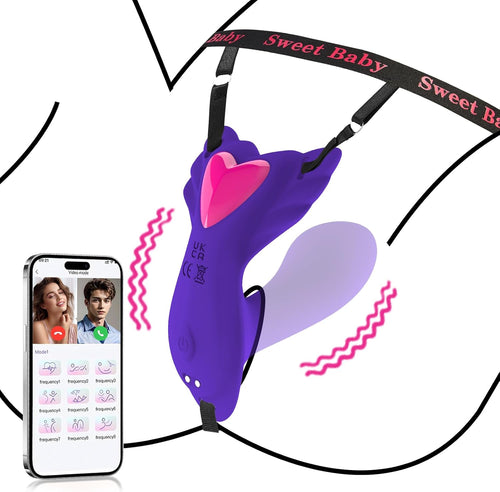 Panty Wearable Clitoral Vibrator with Insert Dildo