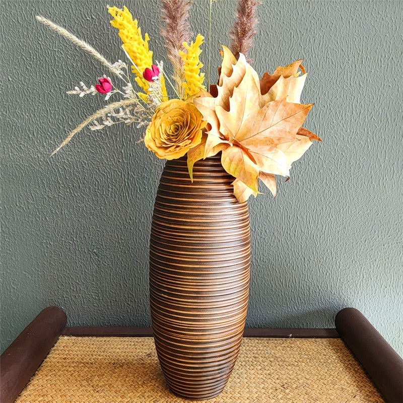 Mango Wood Flower Holder Decorative Table Vase
