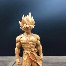 Load image into Gallery viewer, Wood Hand Carved Super Saiyan Goku Figurine
