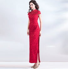 Load image into Gallery viewer, Mandarin Collar Lace Wedding Qipao Dresss
