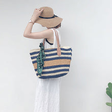 Load image into Gallery viewer, Women Stripe Woven Tote Bag
