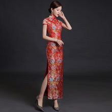 Load image into Gallery viewer, Brocade Floral Embroidery Wedding Qipao Dress
