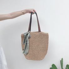 Load image into Gallery viewer, Women Straw Shoulder Bag Bucket Tote
