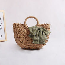 Load image into Gallery viewer, Crochet Straw Mini Tote Bag For Women
