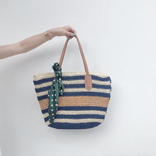 Load image into Gallery viewer, Handmade Stripe Woven Tote Bag
