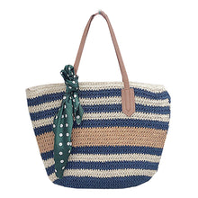 Load image into Gallery viewer, Stripe Woven Tote Bag
